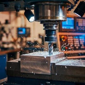 industrial-cnc-milling-machine-cutting-metal-block-with-flying-shavings-in-factory-photo